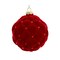 KSA 6ct Red Flocked Quilted Glass Christmas Ball Ornaments 4" (100mm)